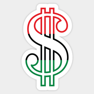 Dollar Sign (Red, Black & Green) Sticker